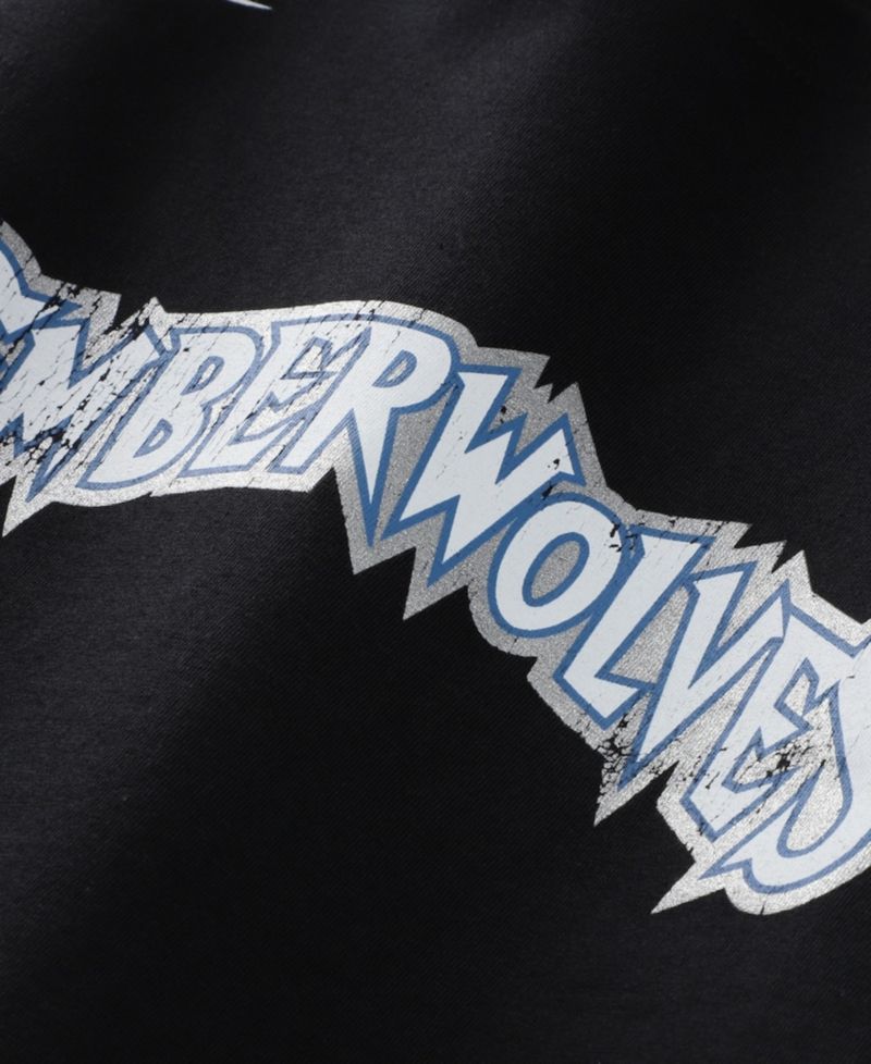 Big Boys and Girls Black Minnesota Timberwolves Hardwood Classics Essential Logo Max90 Long Sleeve T-Shirt