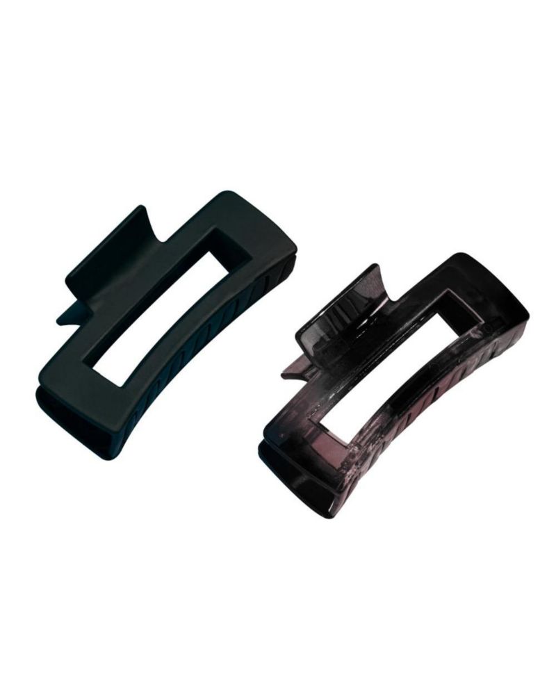 Rectangle Claw Clip Duo - Hair Clips with Velvet-Like Finish for All Hair Types - Women s Claw Clip Set - 2 Pack