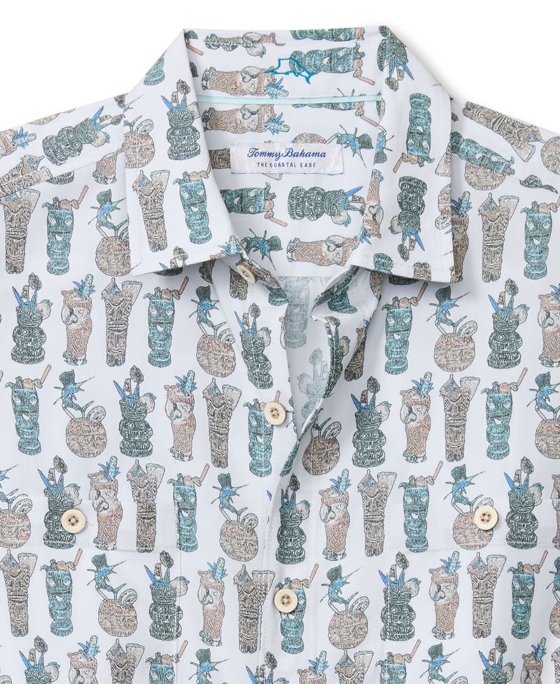 Men's Coastal Ease Tiki Tango Short-Sleeve Printed Shirt