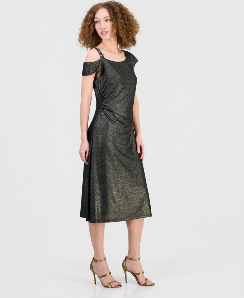 Women's Off-The-Shoulder Stone Medallion Dress