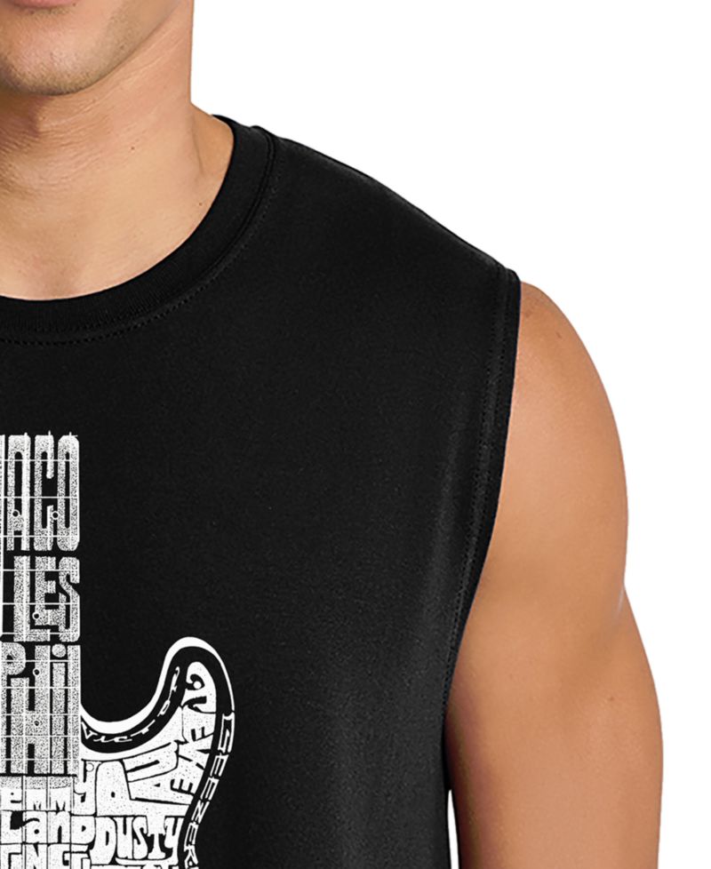 Men's Electric Guitar Word Art Graphic Tank Top