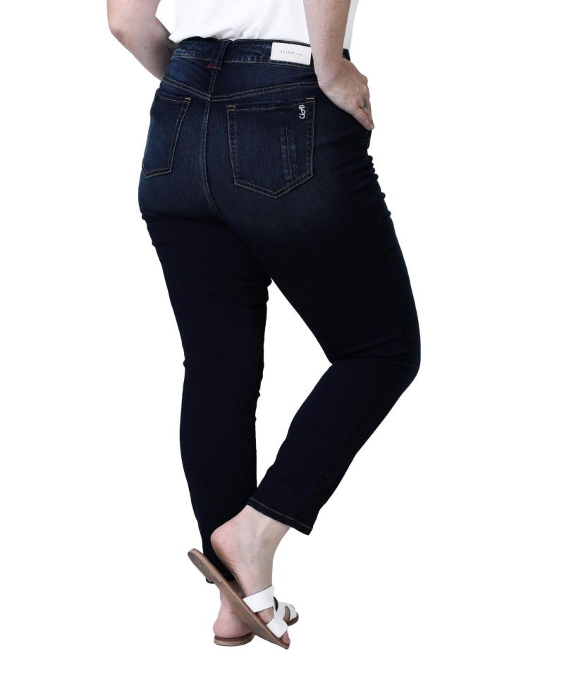 Women's High-Rise Pintuck Ankle Skinny Jeans with 28" Inseam