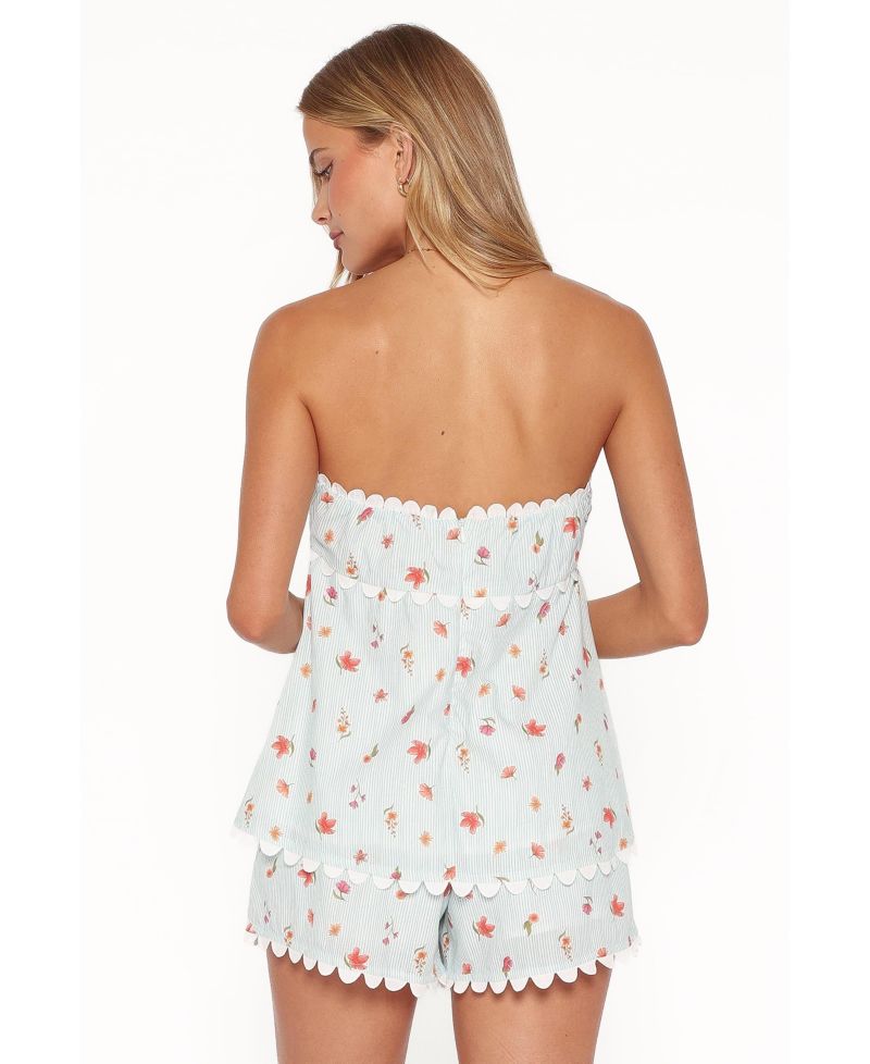 Women's Kyle Strapless High-Waisted Cotton Top and Shorts, 2-Piece Set