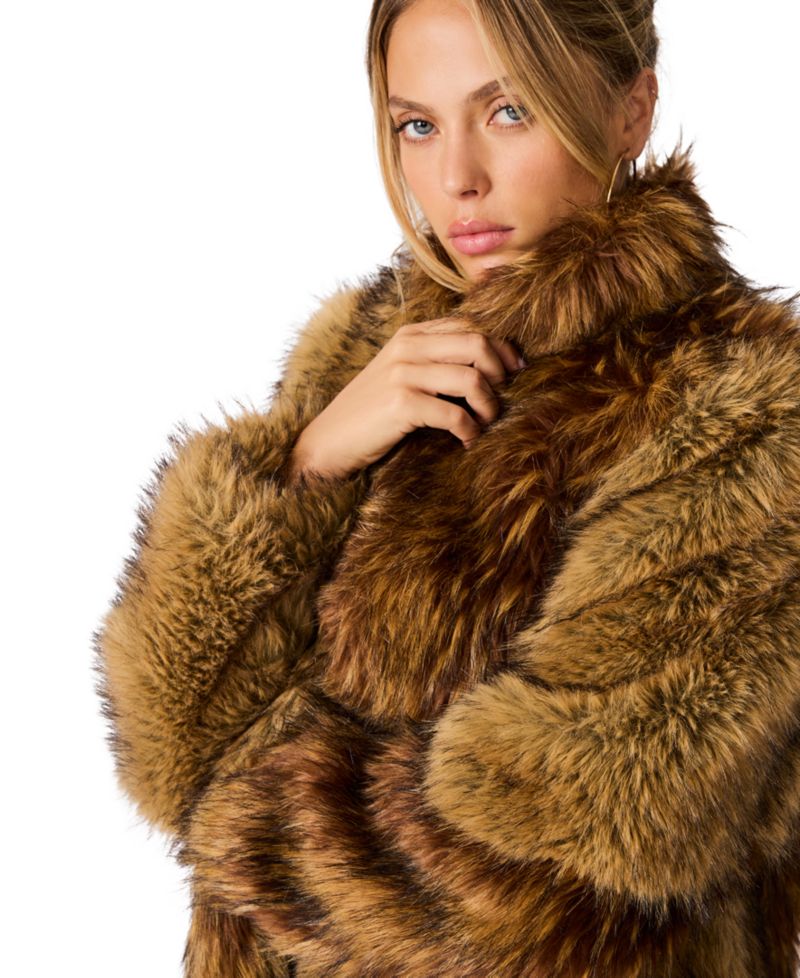 Women's Norie Faux Fur Colorblock Coat