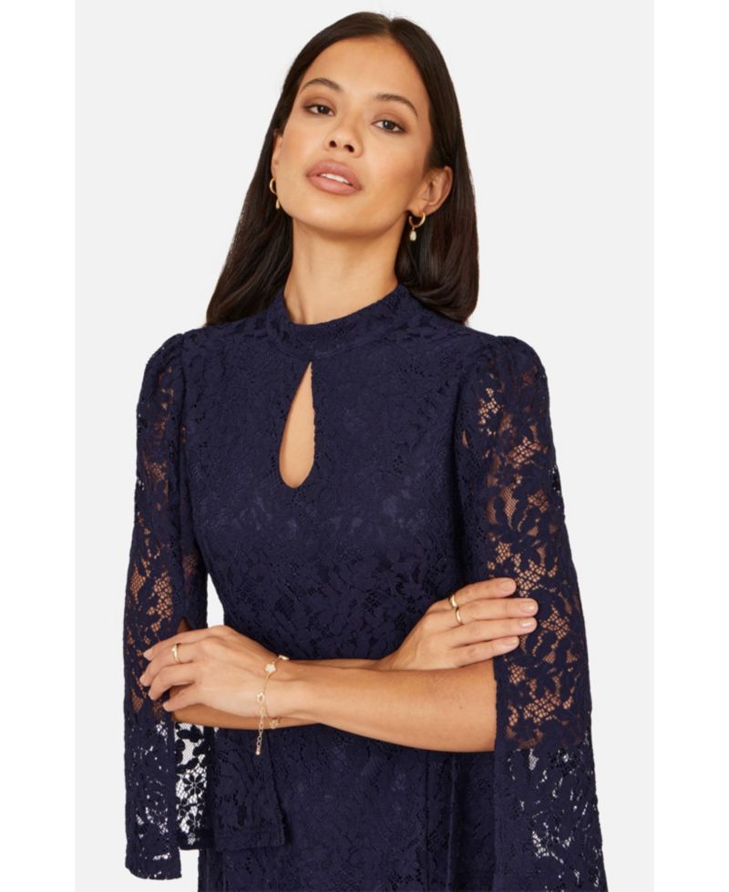 Women's Lace Fitted Midi Dress