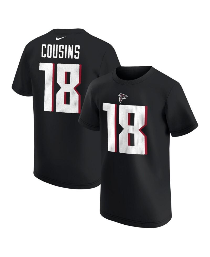 Big Boys and Girls Kirk Cousins Black Atlanta Falcons Player Name & Number T-Shirt