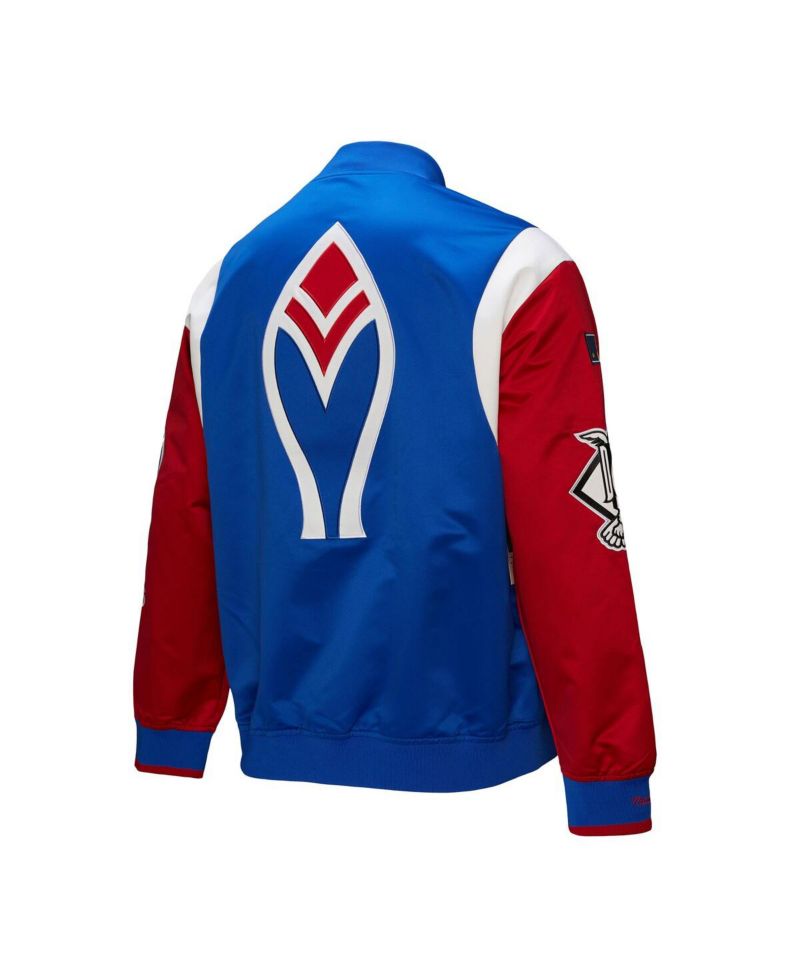 Men's Royal/Red Atlanta Braves Cooperstown Collection Team Origins Satin Full-Snap Jacket