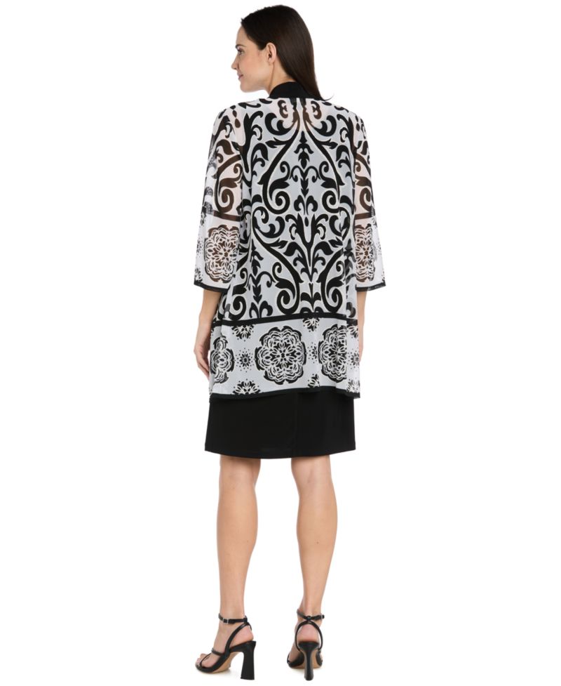 Women's Petite The Bianca V-Neck 3/4-Sleeve A-Line Dress and Jacket, 2-Piece Set