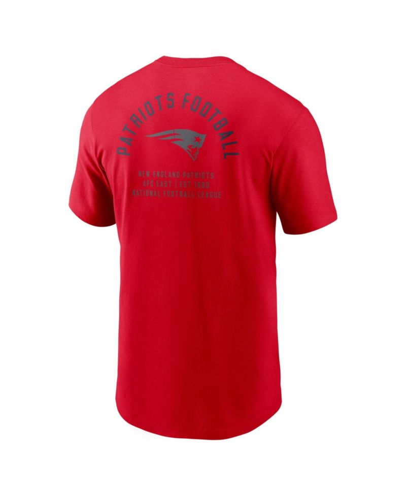 Men's Red New England Patriots Split Logo T-Shirt