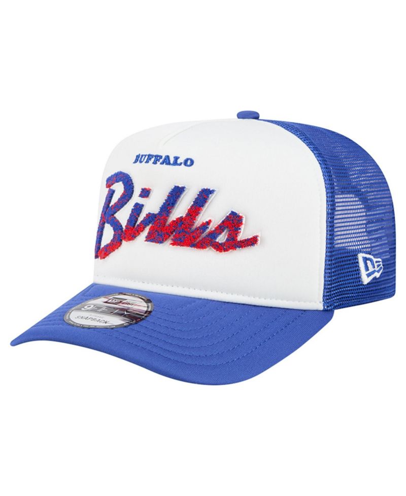 Men's White/Royal Buffalo Bills Foam A-Frame 9FIFTY Snapback Trucker Hat