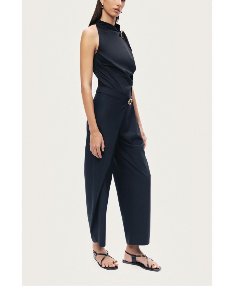 Women's Asymmetric Buckle Detail Pants