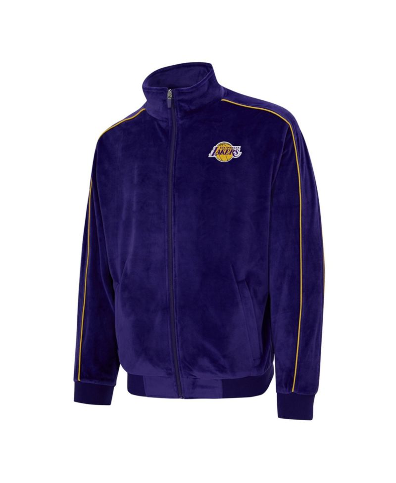 Men's and Women's Purple Los Angeles Lakers Archives Velour Full-Zip Jacket