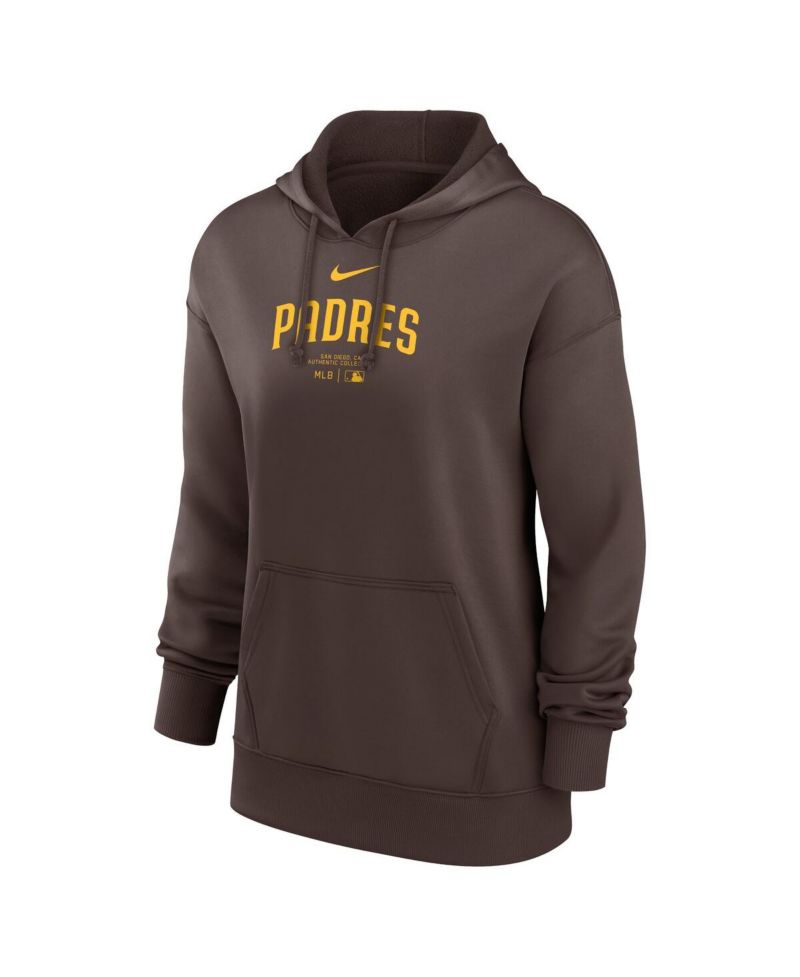 Women's Brown San Diego Padres Authentic Collection Performance Pullover Hoodie