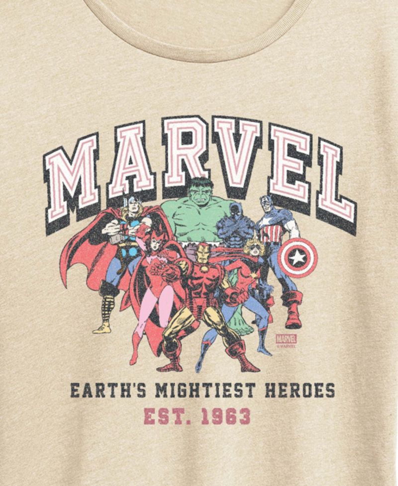 Plus Size Marvel Earth's Mightiest Heroes Short-Sleeve Graphic T-Shirt