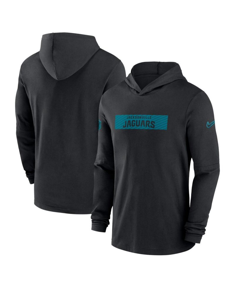 Men's Black Jacksonville Jaguars Sideline Hoodie Performance Long Sleeve T-Shirt