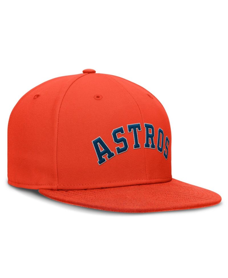 Men's Orange Houston Astros Wordmark Dri-FIT Round Bill True Fitted Hat