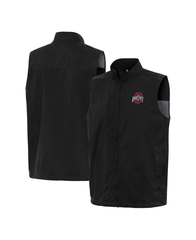 Men's Black Ohio State Buckeyes Brisk Full-Zip Vest