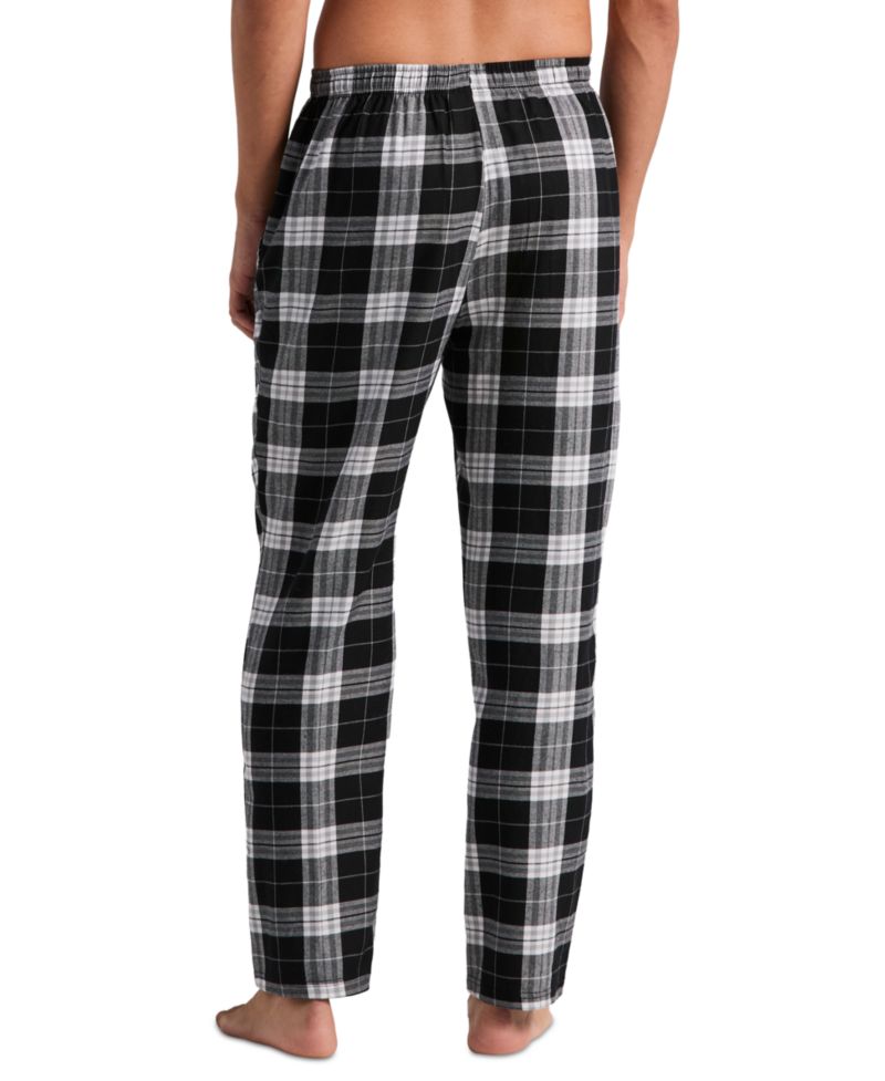 Men's Flannel Plaid Drawstring-Waist Sleep Pants