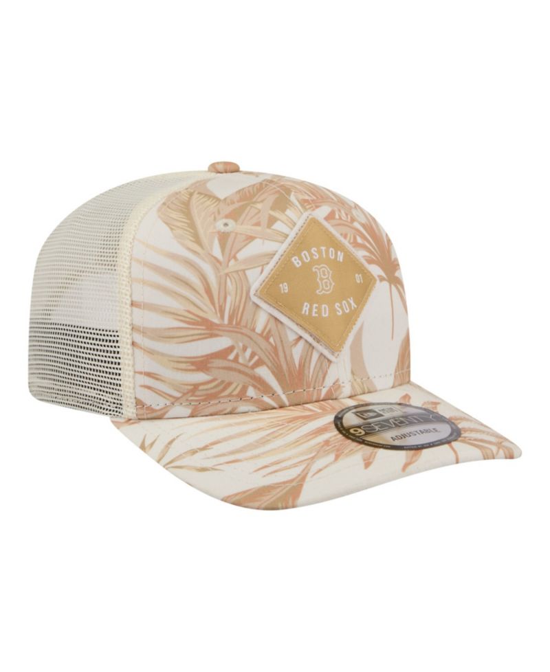 Men's Tan Boston Red Sox Tonal Palm COOLERA 9SEVENTY Adjustable Trucker Hat