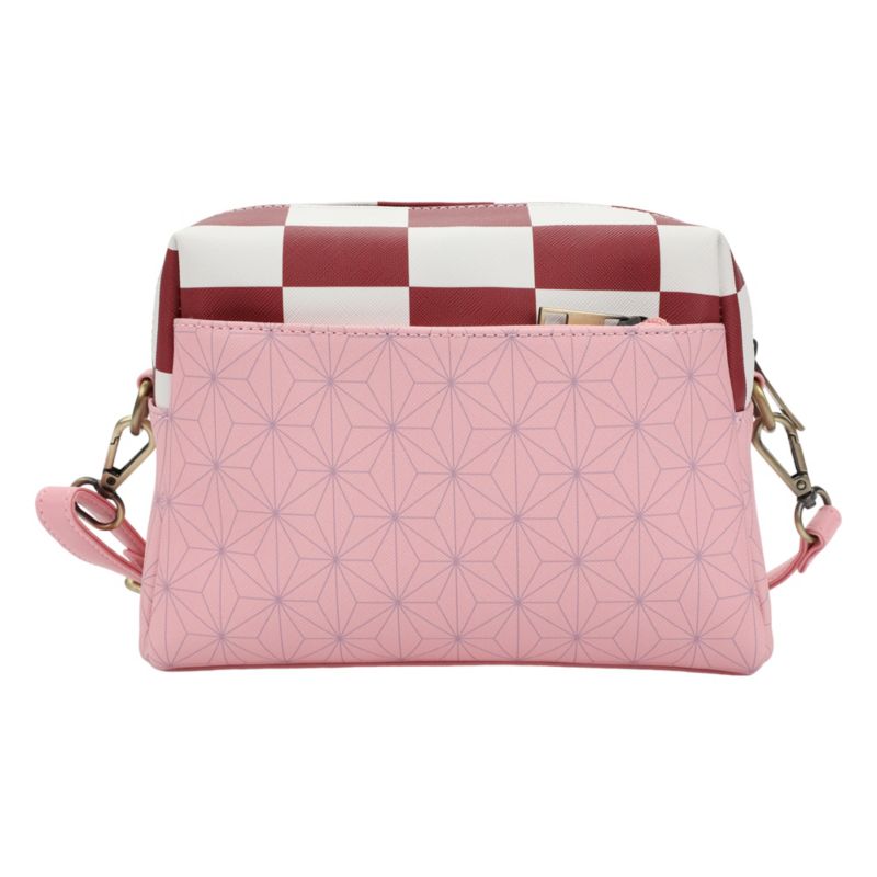 Nezuko Metal Badge Women's Pink Crossbody Handbag
