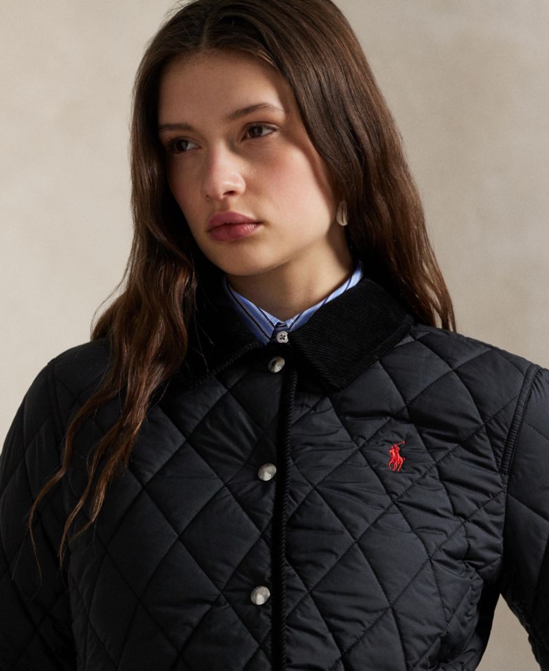 Women's Corduroy-Trim Quilted Barn Jacket