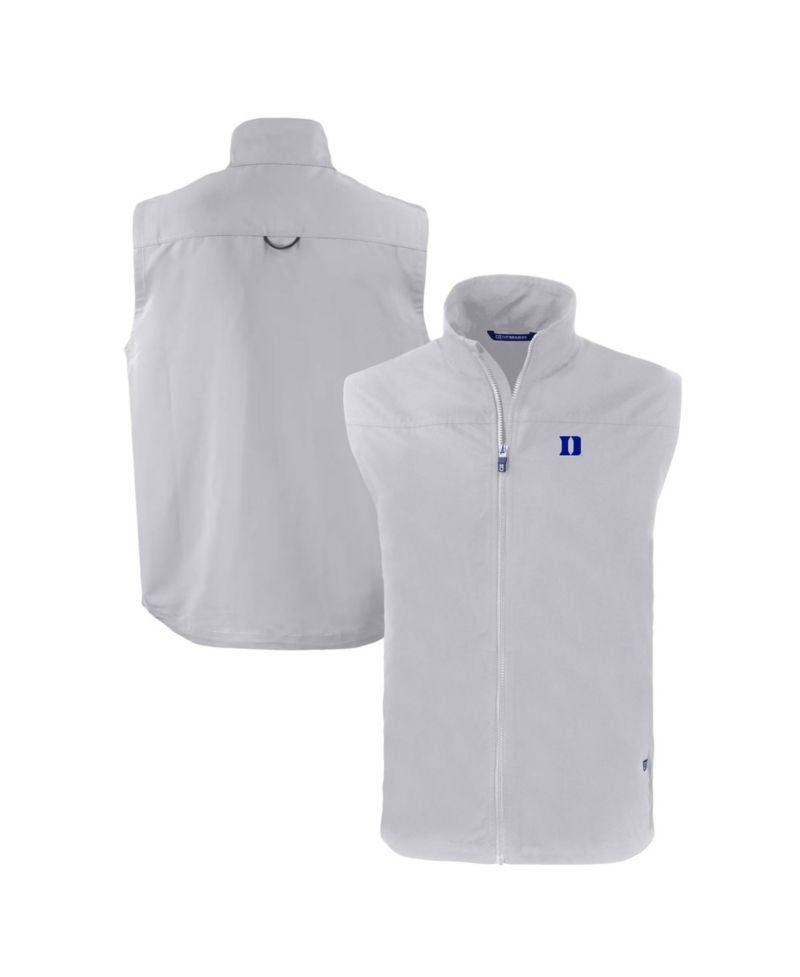 Men's Gray Duke Blue Devils Charter Full-Zip Vest