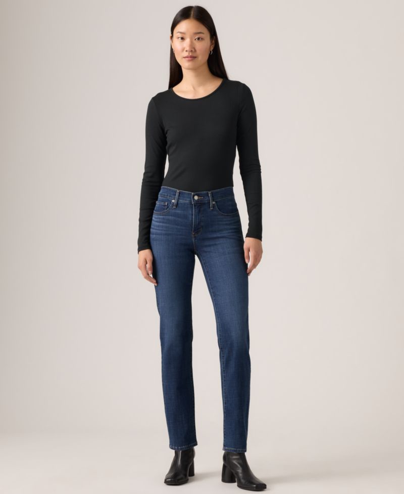 Trendy Plus Size 314 Mid-Rise Shaping Straight-Leg Jeans