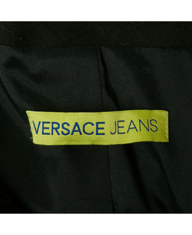 Women's Jeans Black Jacquard Button Front Jacket