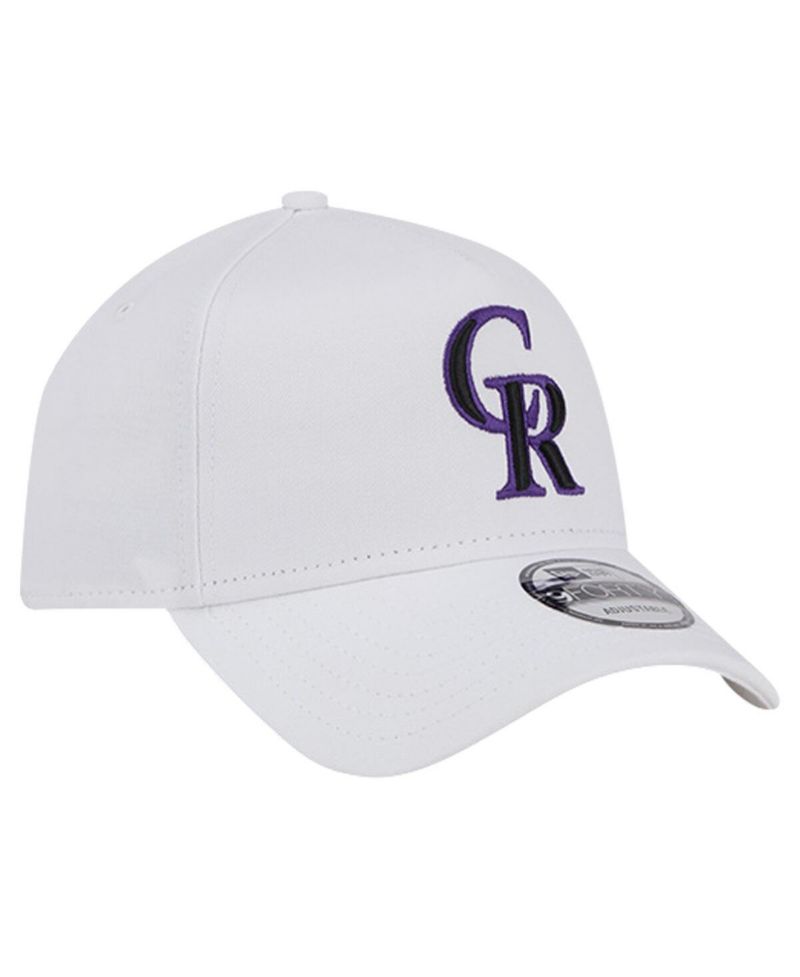 Men's White Colorado Rockies TC A-Frame 9FORTY Adjustable Hat