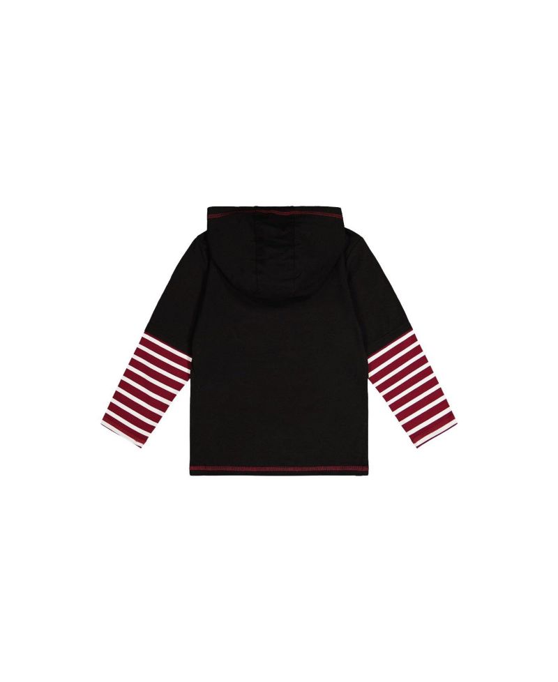 Little and Big Boy 6-12Y Fake Double Sleeve Hooded Shirt