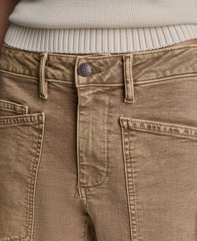 Women's Mid-Rise Barrel Leg Pants
