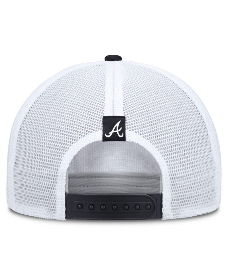 Men's Khaki/Black Atlanta Braves Rise A-Frame Trucker Adjustable Hat