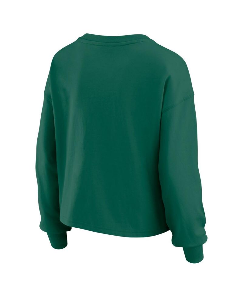 Women's 2-Piece Green New York Jets Heavy Rugby Jersey Long Sleeve T-Shirt and Shorts Lounge Set