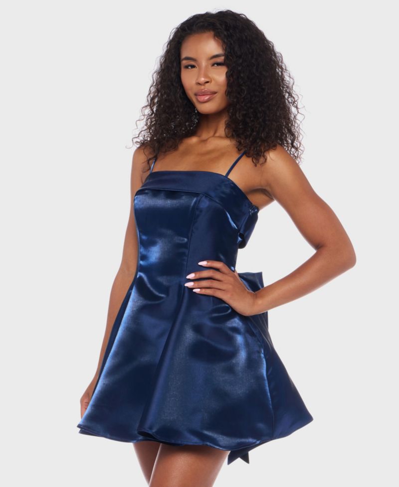Juniors' Square Neck Short Dress