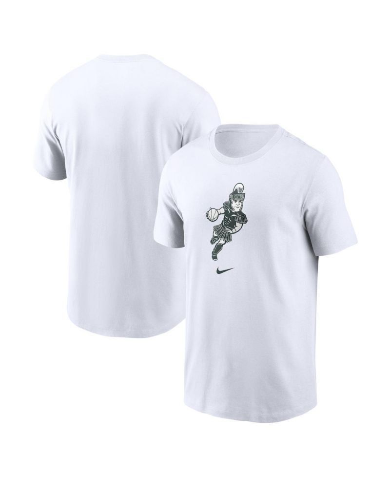 Men's White Michigan State Spartans Basketball Sparty Sport T-Shirt