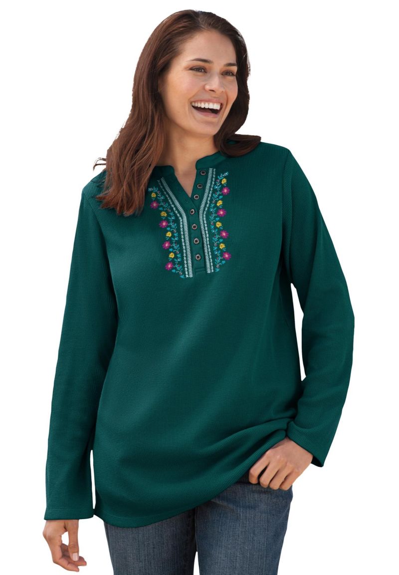 Изумрудный Зелёный Vine Embroidery