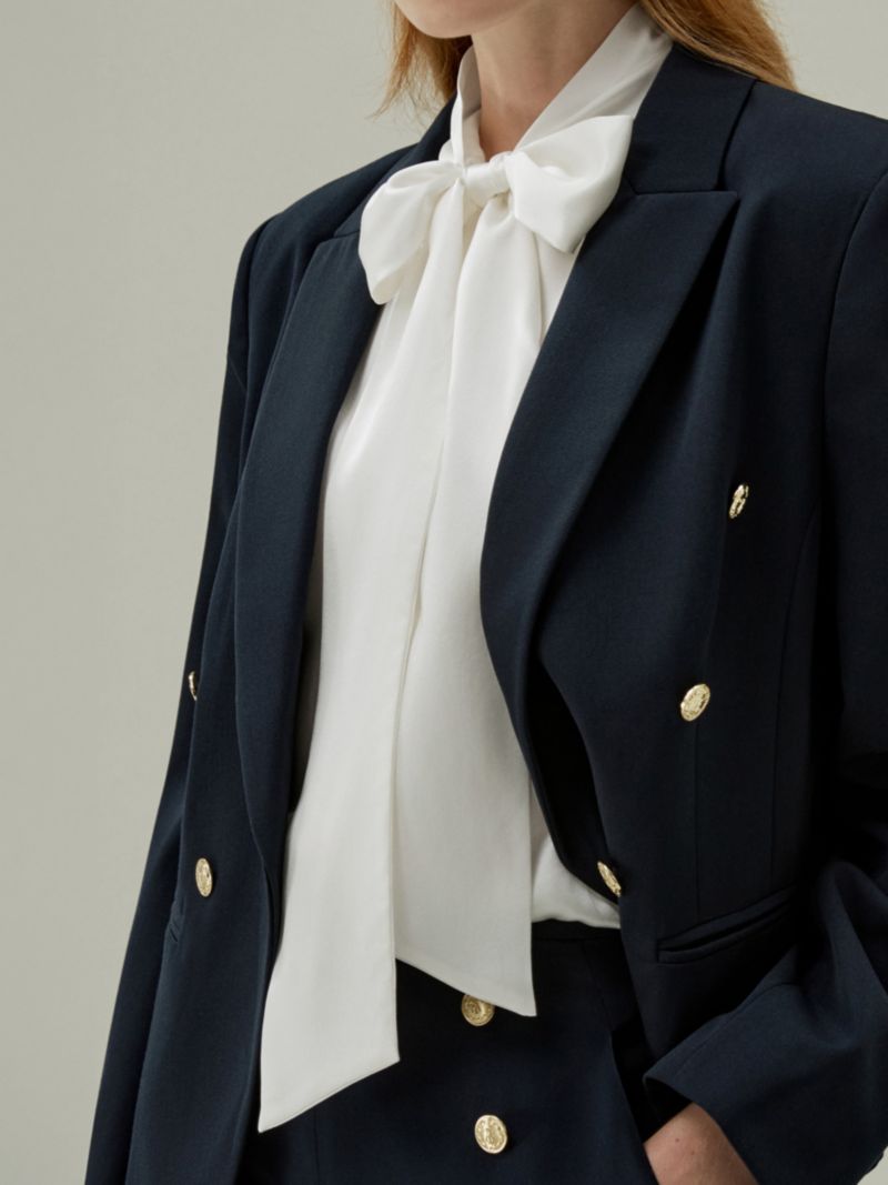 Women's Bow-tie Neck Silk Blouse