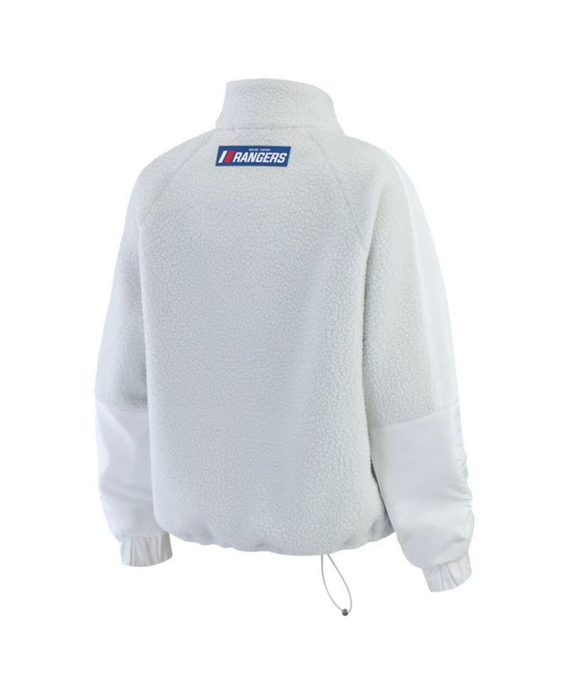 Women's Gray New York Rangers Polar Fleece Quarter-Zip Jacket