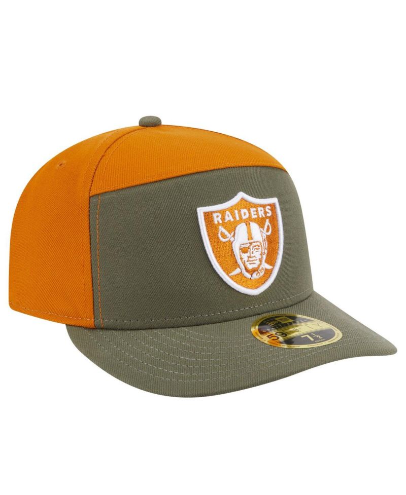 Men's Olive/Brown Las Vegas Raiders Two-Tone Color Pack Split Panel 59FIFTY Fitted Hat
