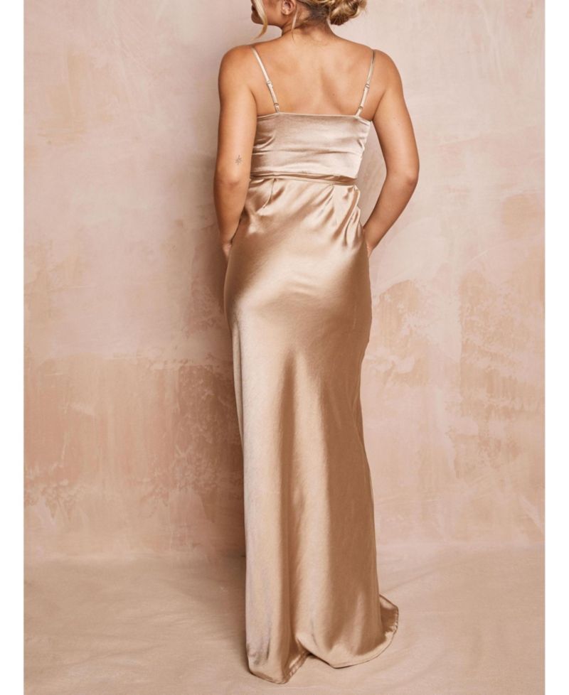 Women's Cami Cowl Front Satin Bridesmaid Dress