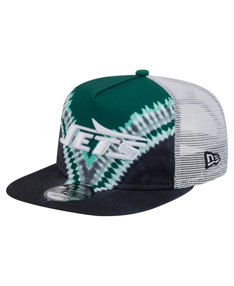 Men's Green/Black New York Jets Throwback Dye Golfer Snapback Hat