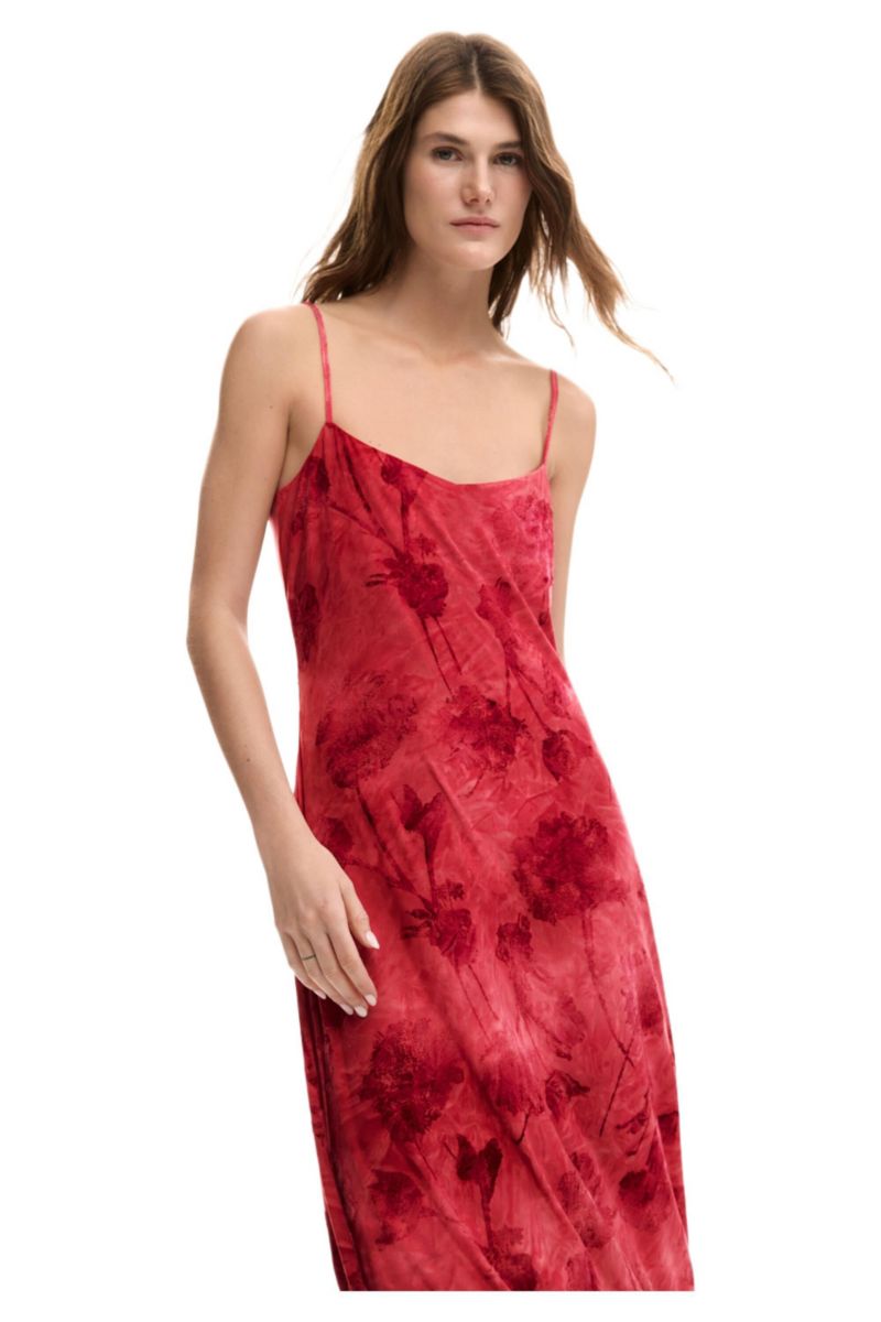 Women's Flocked strap dress