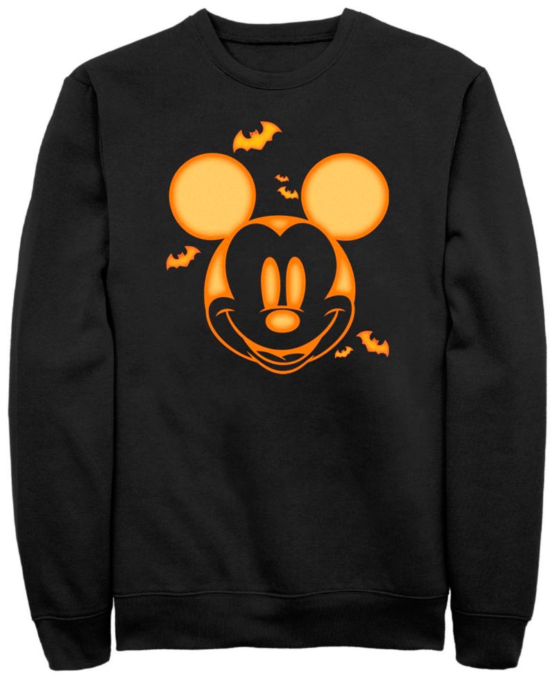 Men's Mickey Classic Mickey Pumpkin Crew Fleece Pullover