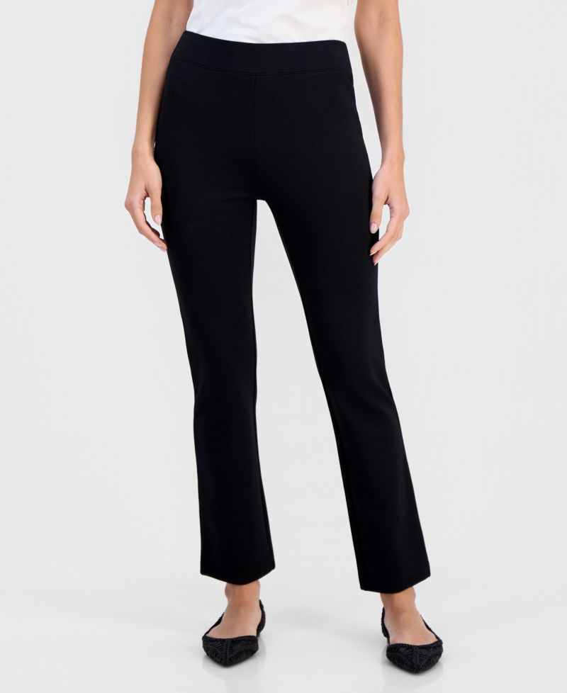 Petite High-Rise Slim Straight-Leg Pants