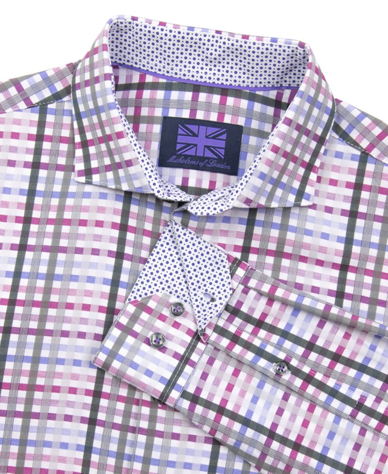 Men's Regular-Fit Dobby Plaid Dress Shirt