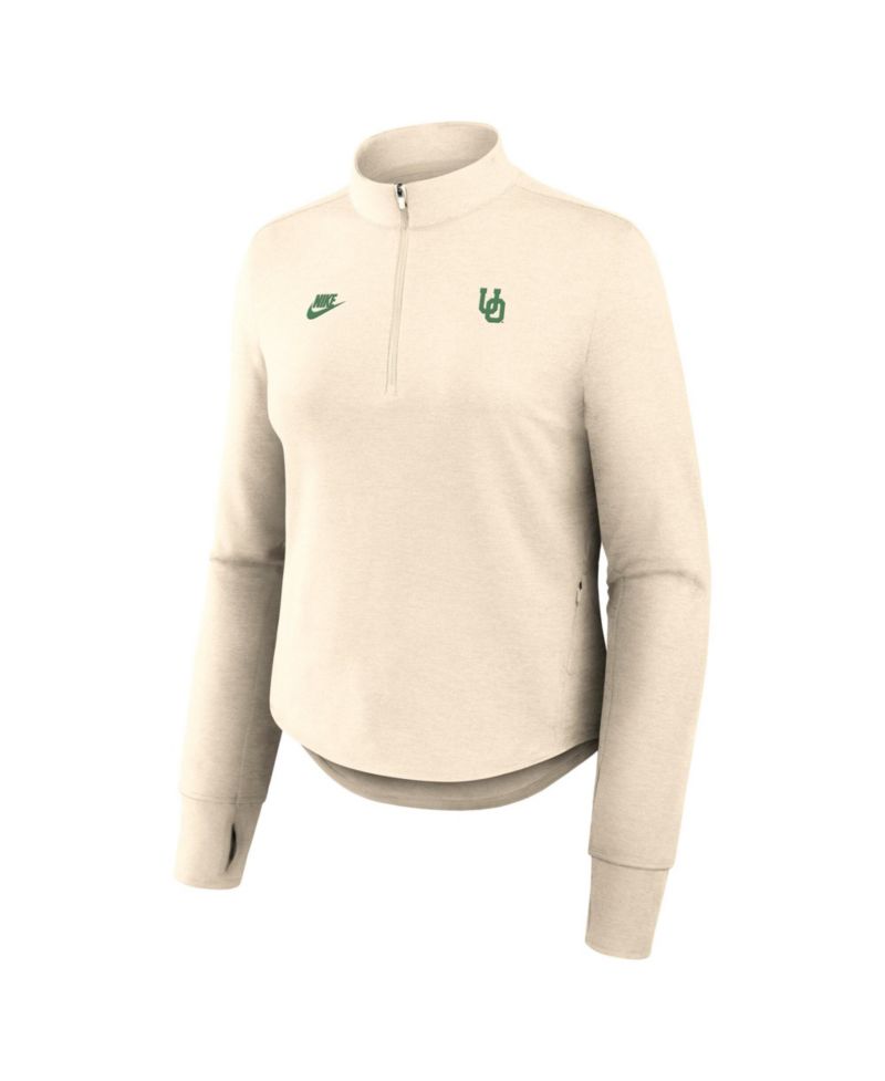 Women's Natural Oregon Ducks Legacy Swift Dri-FIT Half-Zip Pullover Sweatshirts