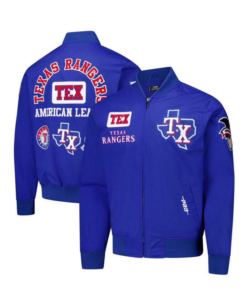 Men's Royal Texas Rangers Area Code Twill Full-Zip Jacket