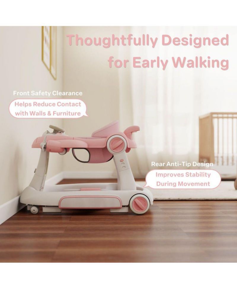 Convertible Baby Activity Walker with Adjustable Height, Foldable Design and Interactive Play Features