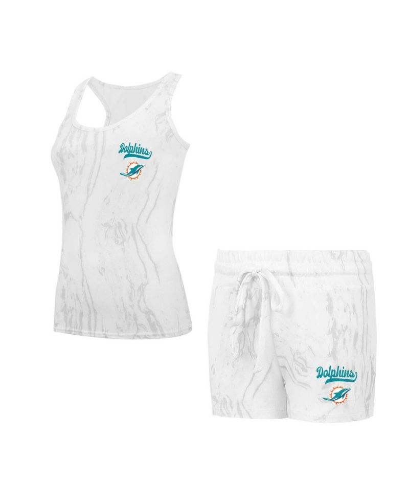 Women's Miami Dolphins Quartz Hacci Knit Tank Top Shorts Sleep Set