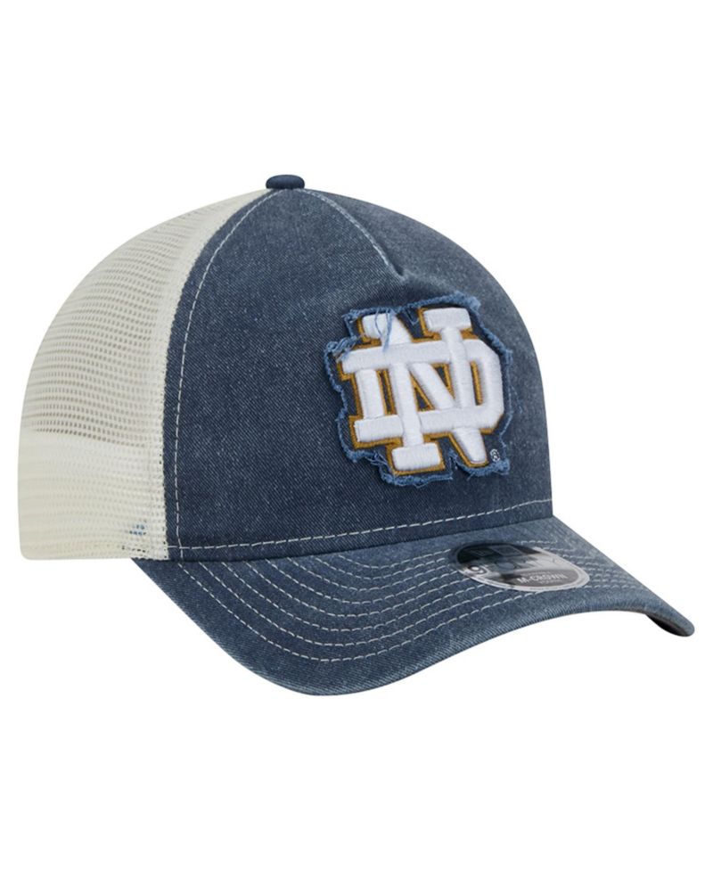 Big Boys and Girls Navy Notre Dame Fighting Irish Retro A-Frame Adjustable Trucker Hat